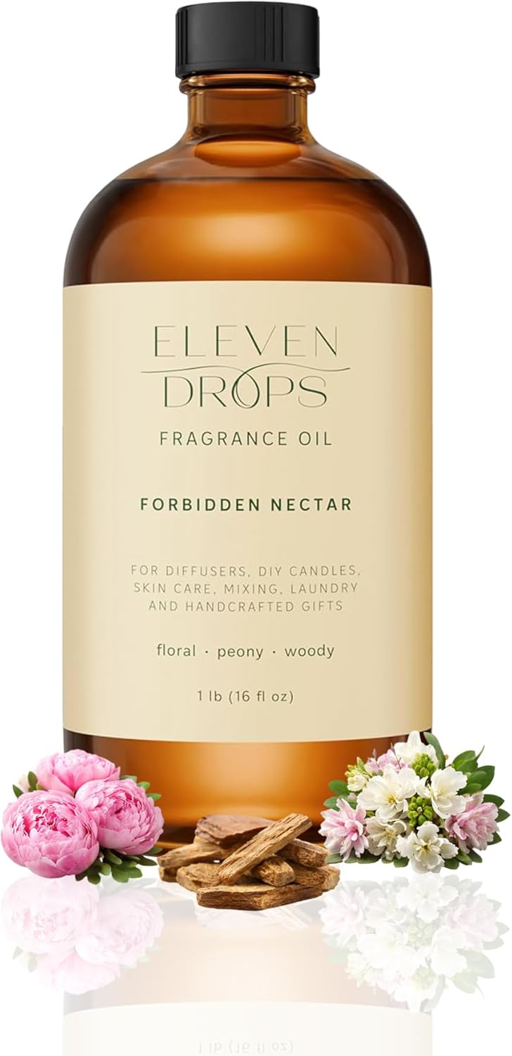 Forbidden Nectar Fragrance Oil | Peony, Floral & Woody Notes | Long Lasting Scent Reed Diffuser Oil for Home, Office, Hotel, Spa, Car & Linen Spray | Pet Friendly, 16 fl oz Glass Bottle
