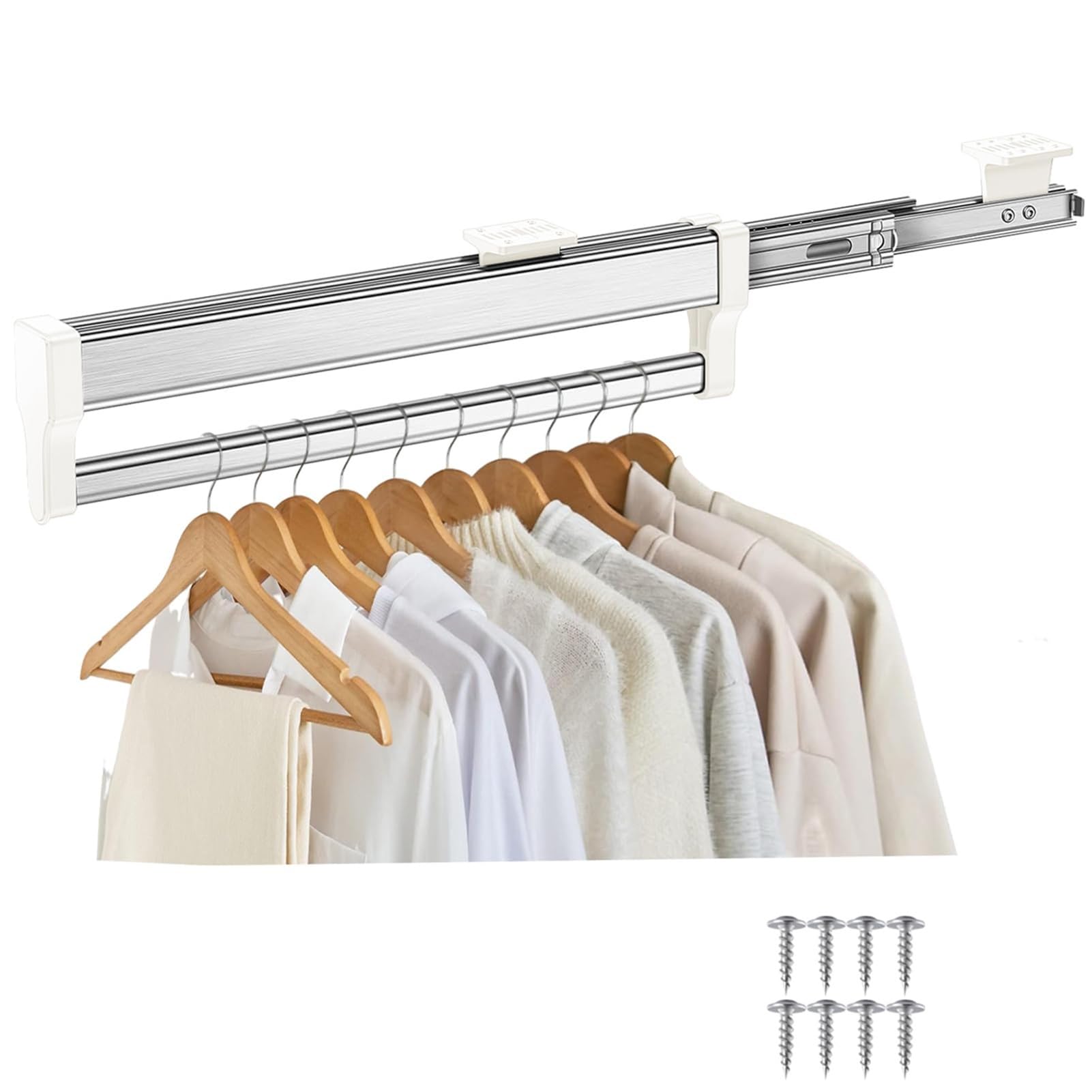 Porte-pantalons coulissant à tringle réglable pour penderie nette