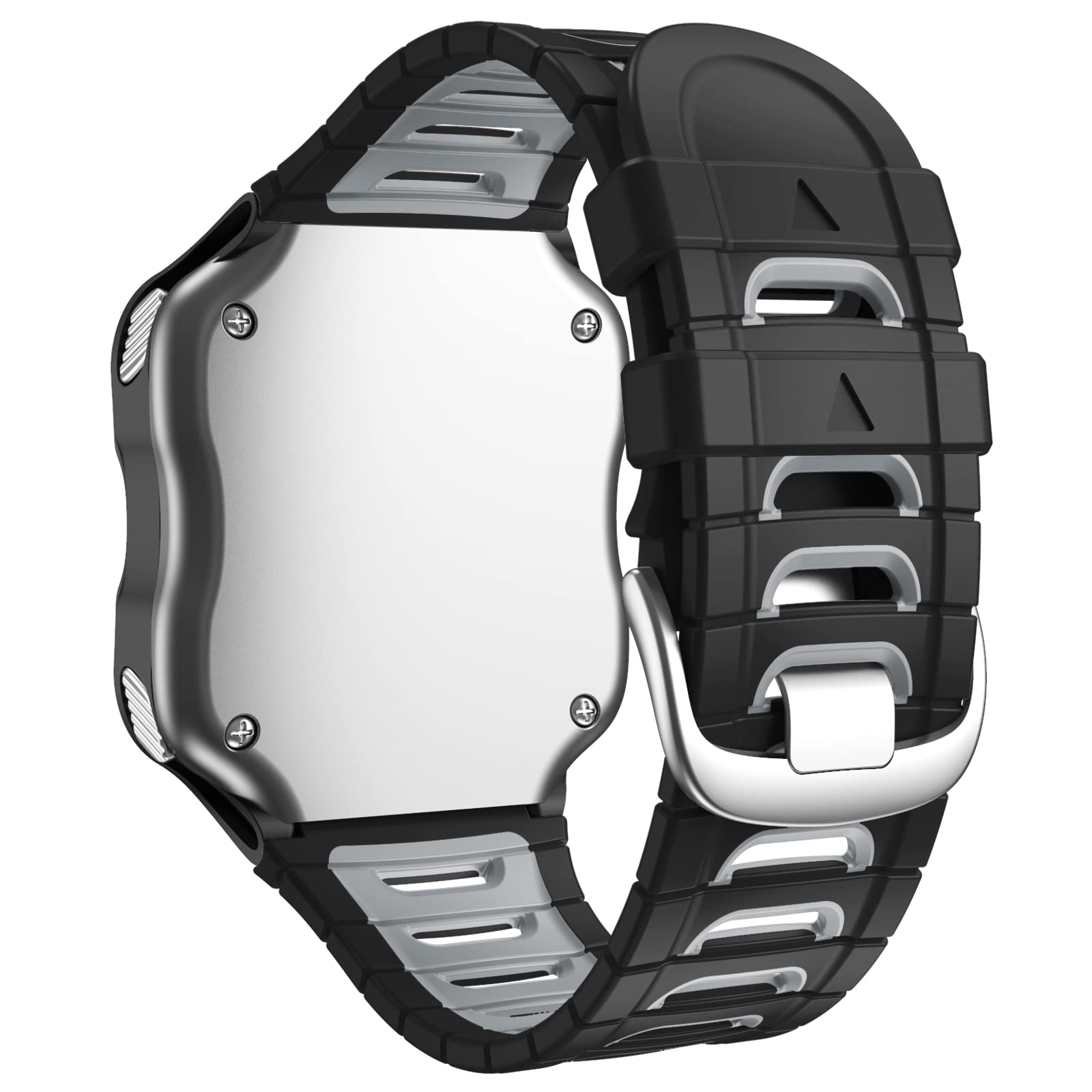 Maucoray Watch Band Compatible for Garmin Forerunner 920XT Strap, Silicone Replacement Wristband Watchband (Black/Gray)