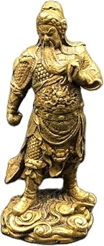 Retro Brass Master Guan Retro Brass Decoration Ornaments Solid Brass Statue Desk Decoration Statue Crafts