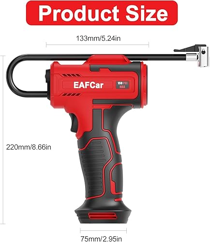 Miniatura 7 de Compresor de aire portátil para inflador de neumáticos, bomba de aire de neumáticos de 150 PSI para neumáticos de automóvil, compresor de aire