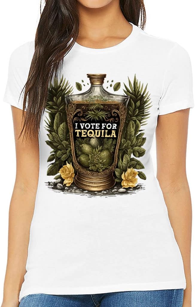 Cute Tequila Slim Fit T-Shirt - Quotes Printed Women's T-Shirt - Cool Graphic Slim Fit Tee