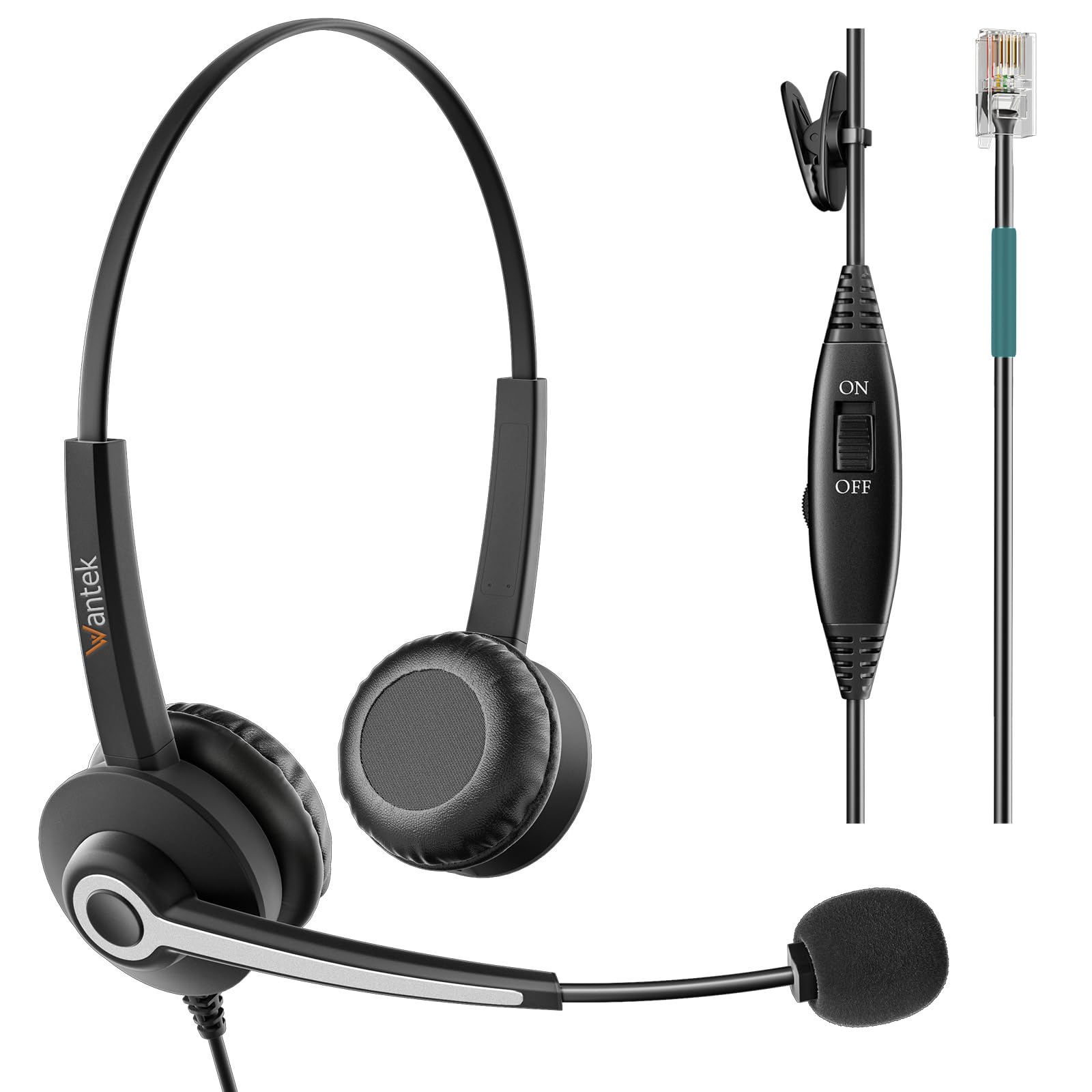 Wantek Telephone Headset with Noise Canceling Microphone for AVAYA Aastra Allworx Adtran Alcatel Lucent AltiGen Comdial Digium Gigaset InterTel Mitel Plantronics MiVoice Landline DeskphonesGlobal Recycled StandardGlobal Recycled StandardGlobal Recycled Standard