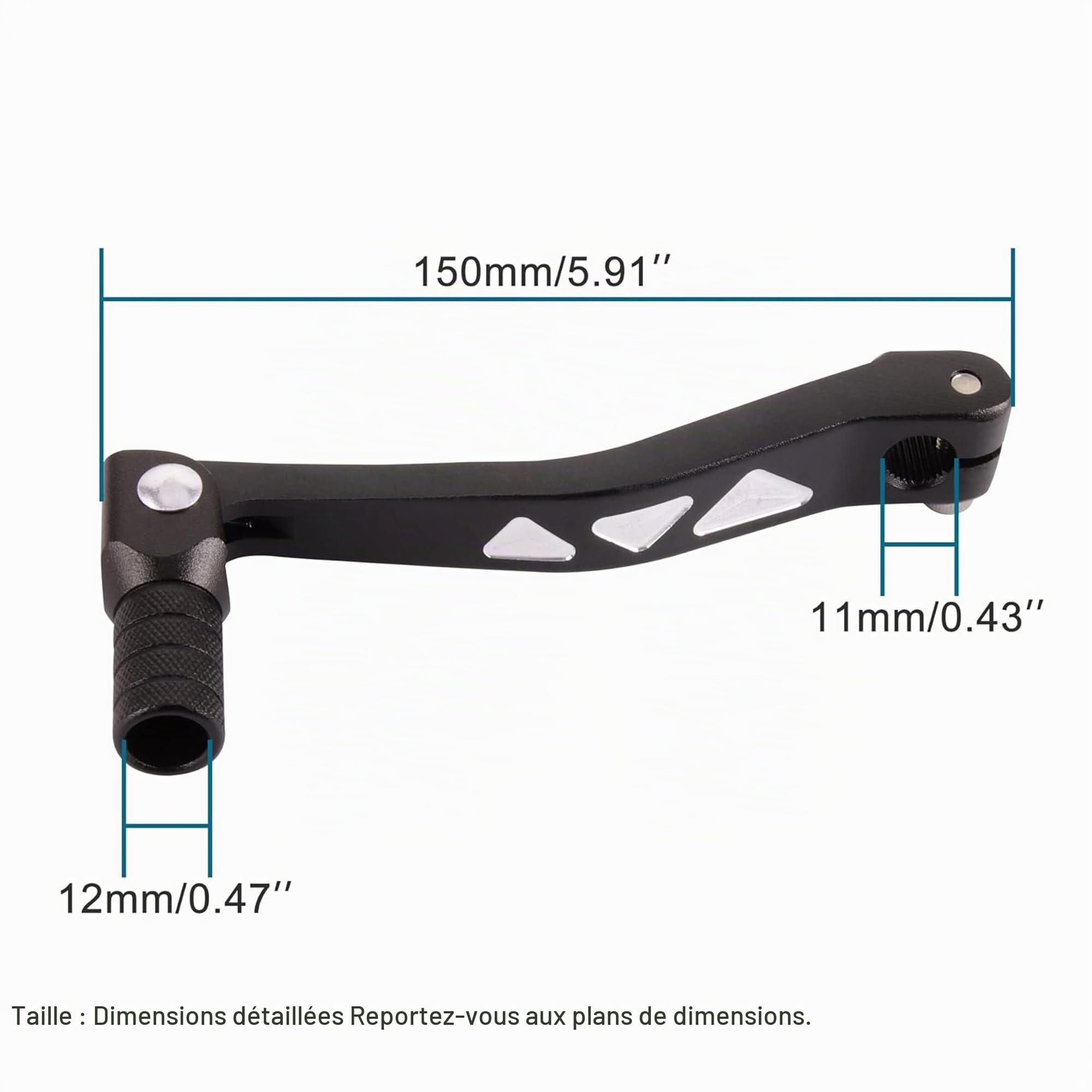 GOOFIT Noir CNC 0.47" Mouvement Pliable En Aluminium à Levier De Vitesse Universel Pour Moto Avec Outils Remplacement pour Most Dirt Pit Bikes ATV UTV Motorcycle"