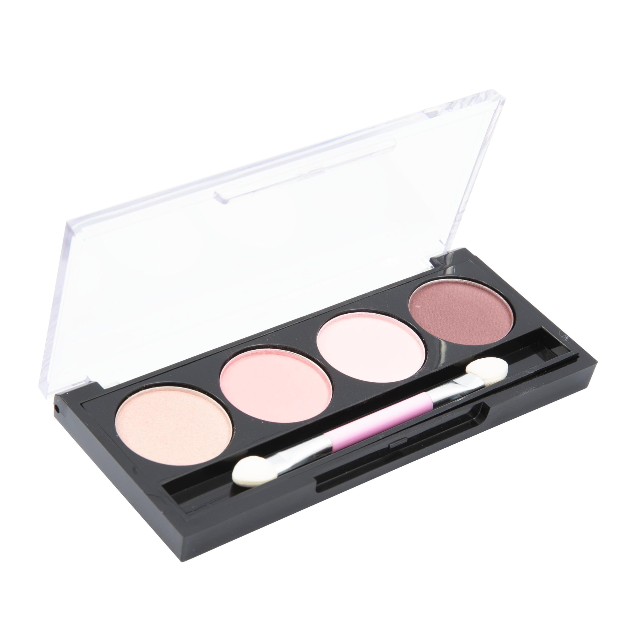Kit Make Up Contenente Palette con 4 Colorazioni di Ombretto, Lucidalabbra Alla Fragola, Hair Chalk Rosa, Stickers Colorati, Strass, Adesivi, Gessetto Viso