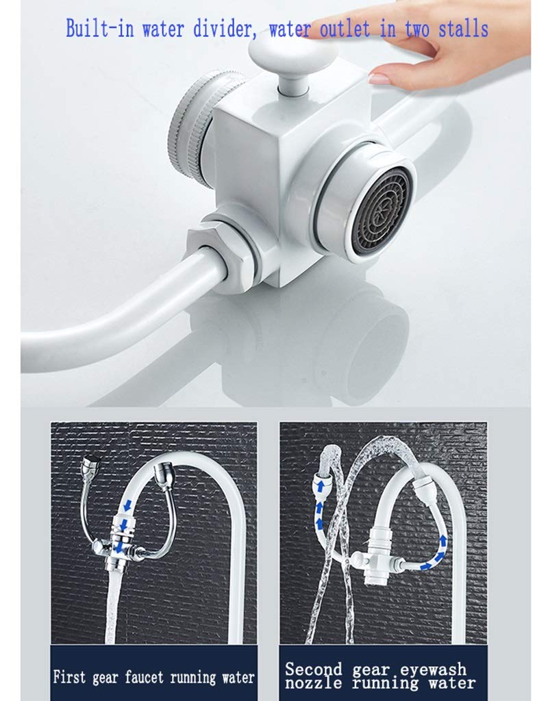 Lavaojos con Manguera Ajustable, Estación Lavaojos De Emergencia, Ducha De Seguridad De Cobre con Descarga Manual para Uso Industrial Y De Laboratorio.,Style 4