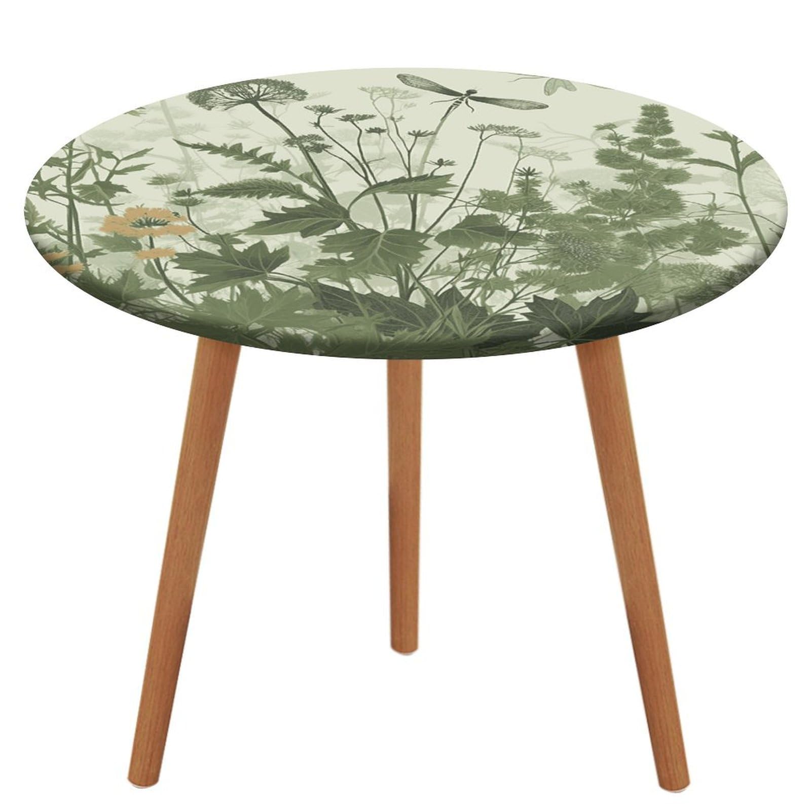Nappe ronde feuillage stable pour table extérieure d'appartement