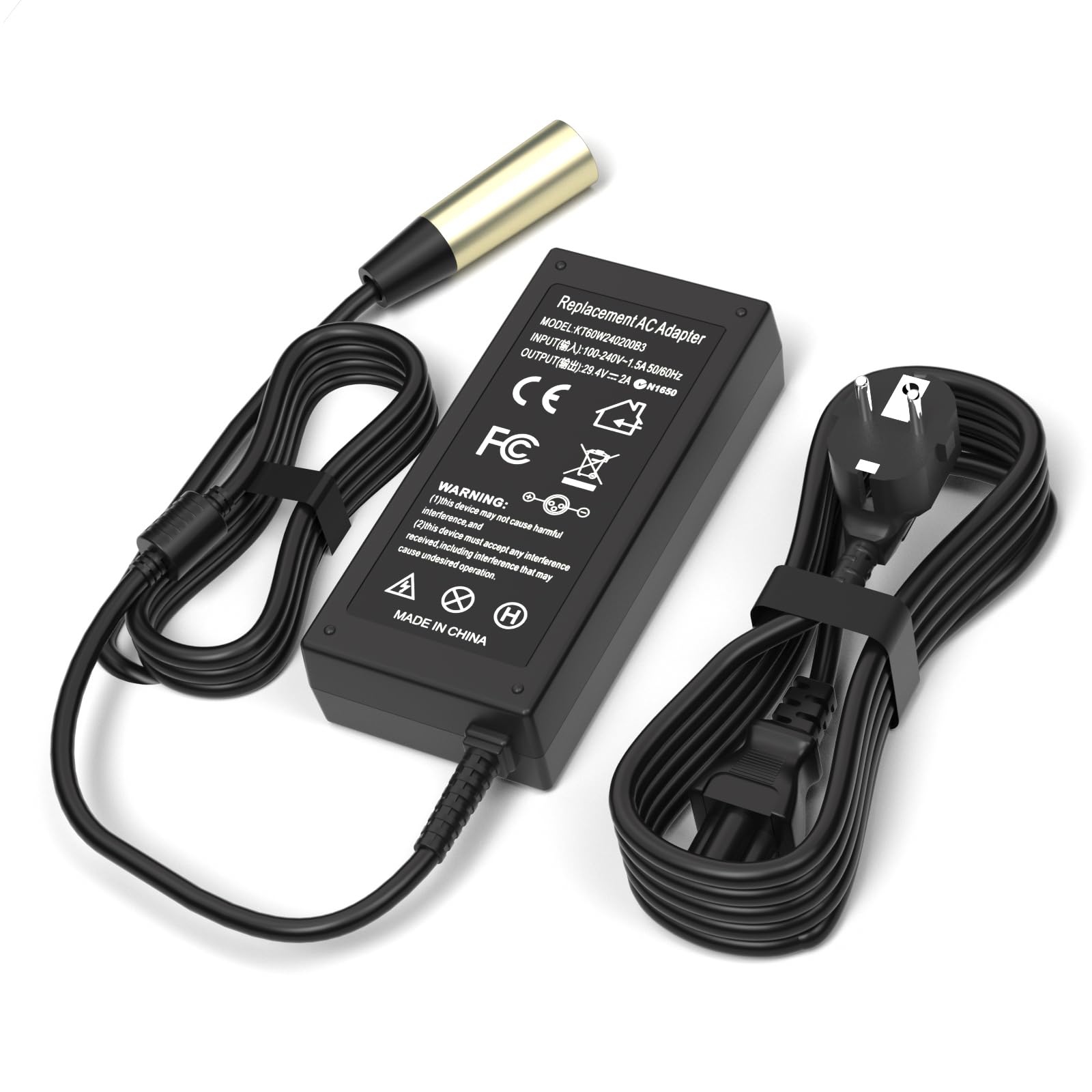 29,4 V 24 V 2 A 3-pinowa XLP ładowarka do skuterów elektrycznych wózków inwalidzkich | Kompatybilny z Go-Go Elite Traveller, Jazzy Power Chair, Pride Mobility, ShopRider, Ezip Drive Medical, Bladez