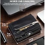 Geldbörse mit Münzfach, RFID-geschützter Kartenhalter, bis zu 8-Karten, Mini Leather Wallet, Men's and Women's Wallet, small Size, Wallet, Genuine Leather, modern – Bild 5