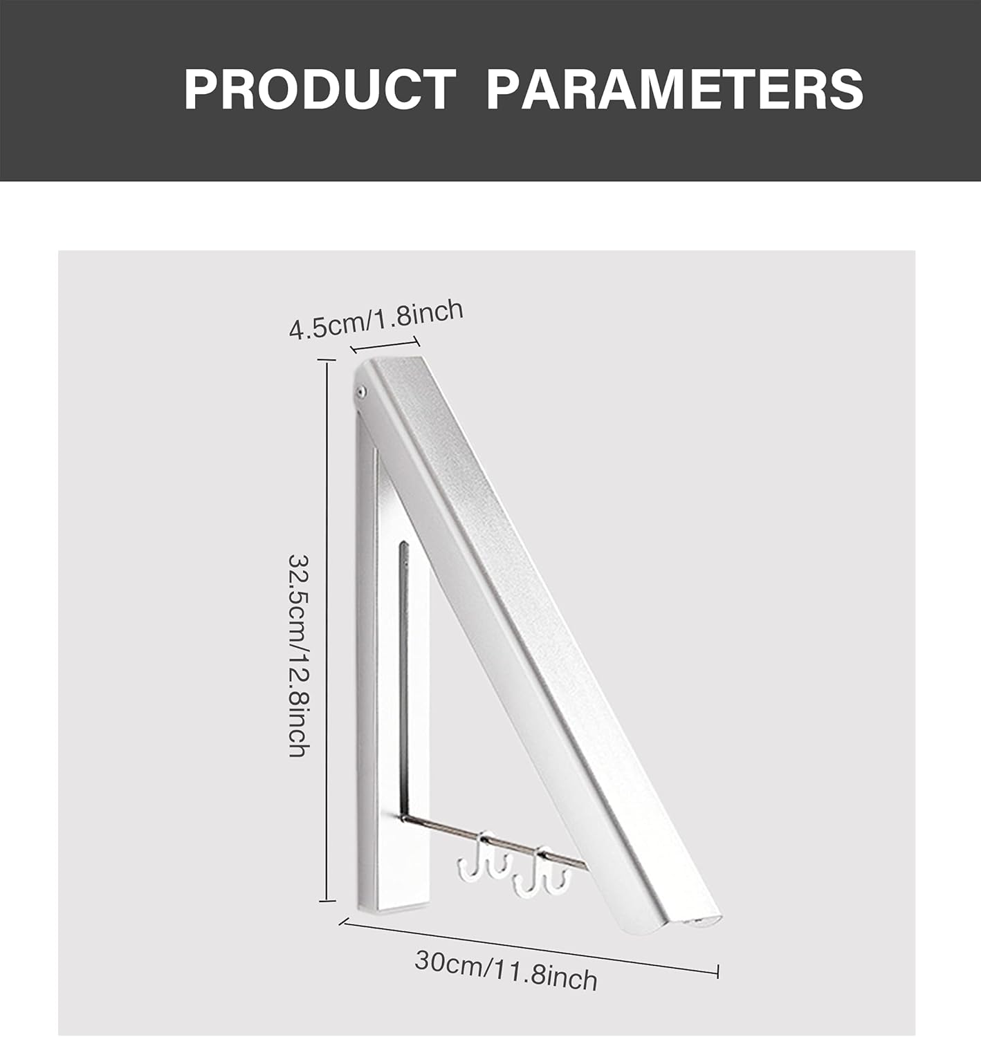 Retractable Clothes Rack Wall Mount, Folding Clothes Hanger Drying Rack, for Laundry Room Closet Storage Bathroom Bedroom Organization (Silver)