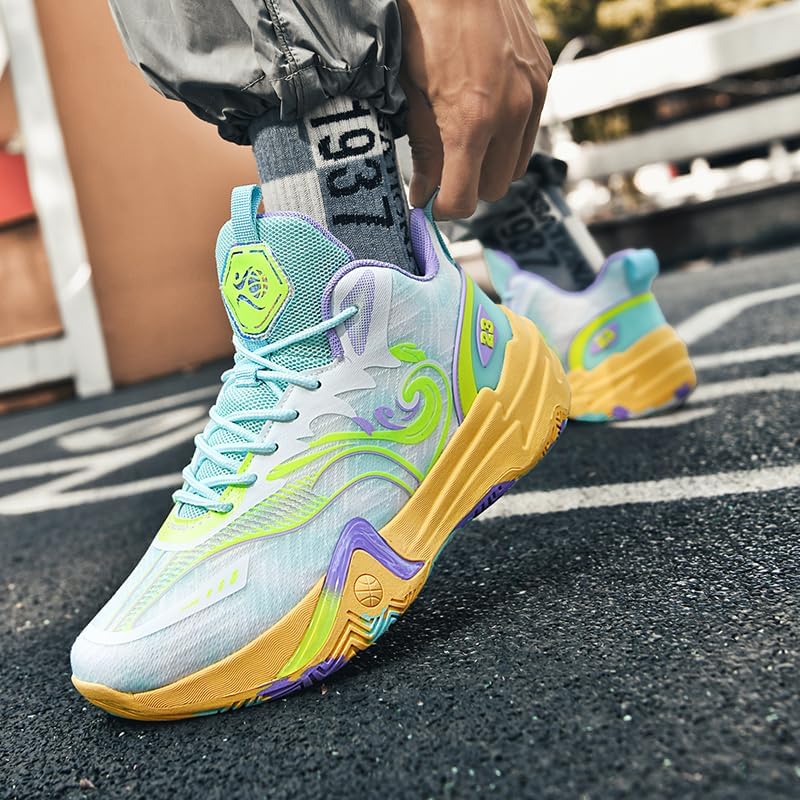 Womens Mens Basketball Shoes Breathable Colorful Volleyball Sneakers with Mesh Uppe... - Image 7