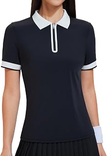 Women's Polos Golf Shirts UPF 50+ Collared Shirt Quick Dry Tennis Work Athletic Tops