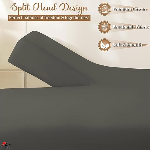 Miniatura 9 de Flex Head - Juego de sábanas de algodón egipcio dividido de 4 piezas para camas ajustables, se adapta a colchones de hasta 16 pulgadas de