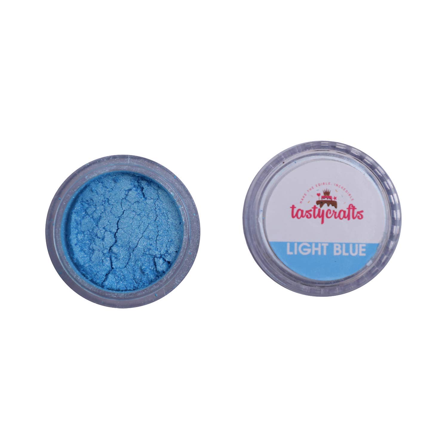 Encrust Ventures Tasty crafts Luster Dust | Pearl Dust | Edible Product for Cake Décor | Sparkling Effect | topping | Glittering Shiner Dust | For Decorative Use, 4.25 gm - Light Blue - Image 3 thumbnail