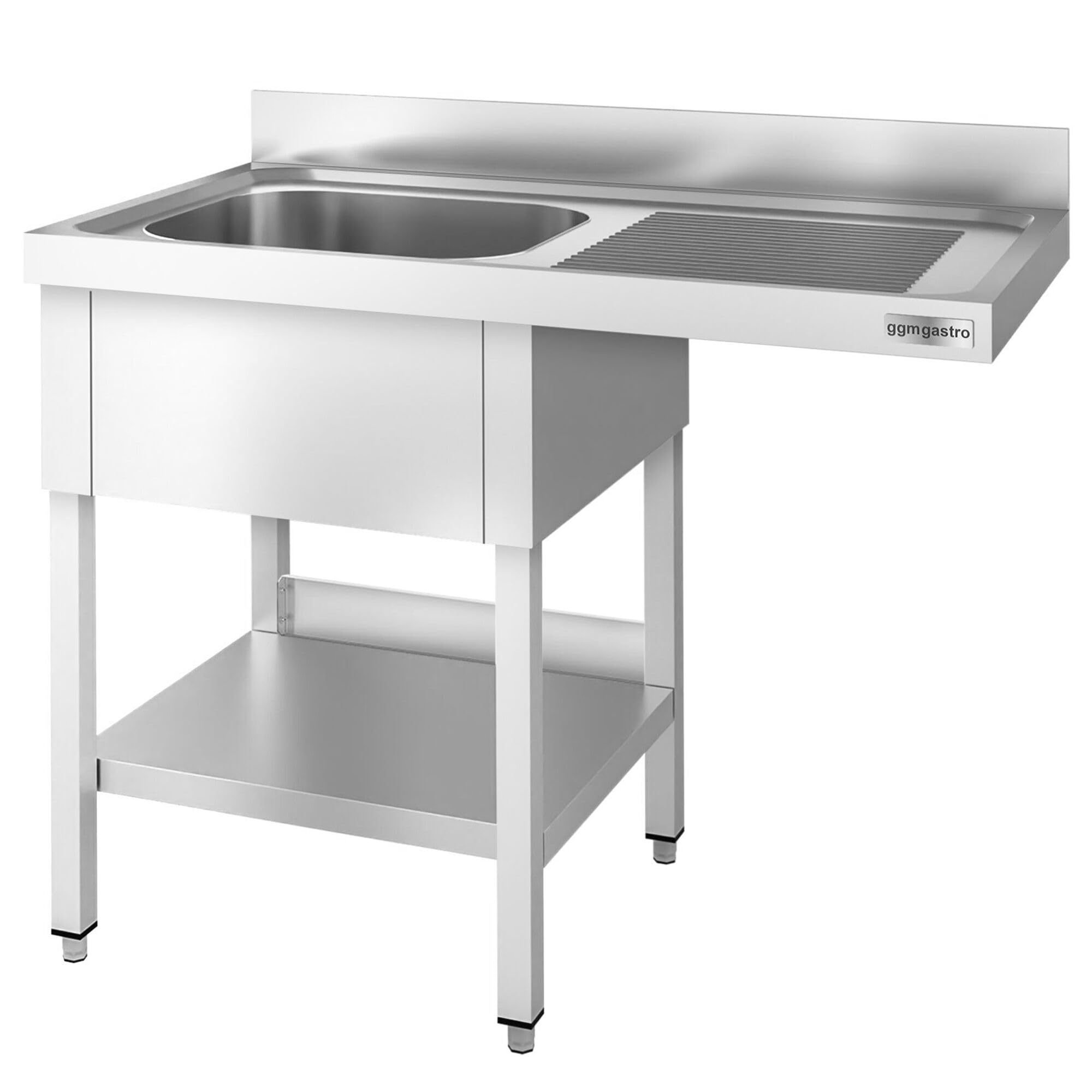 GGM Gastro | STK126SBL1 | Spülmaschinen-Spültisch - 1200x600mm - mit 1 Becken links