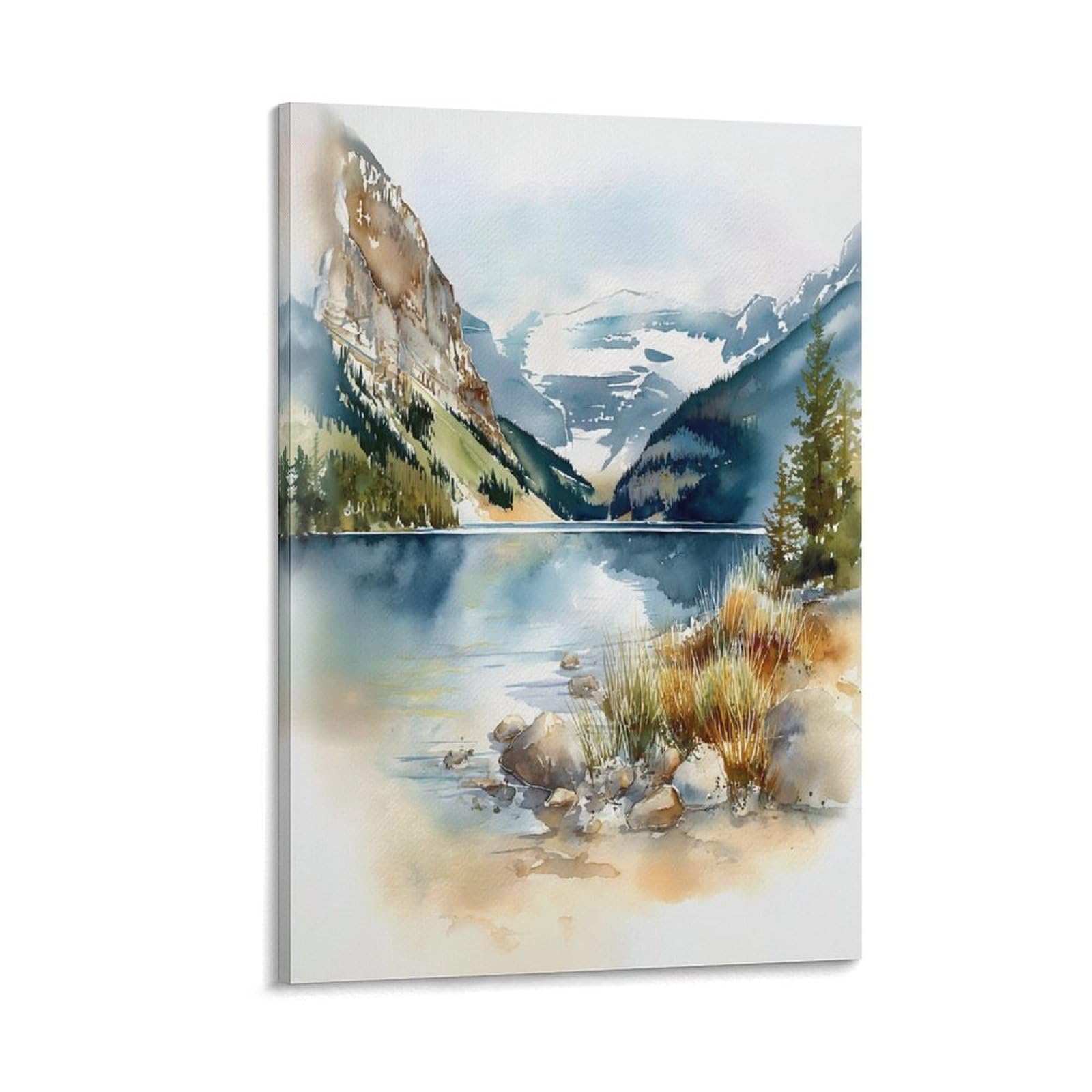 XWYMXZ Lake Louise Canada 20x30inch(50x75cm) Vintage Travel Poster Watercolor Canvas Art