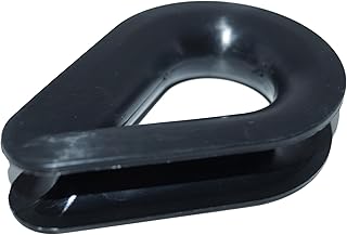 Guardacabos de plástico de 20 mm, 4 unidades, para cable de alambre o cordaje, diámetro = 20 mm, de nailon, color negro