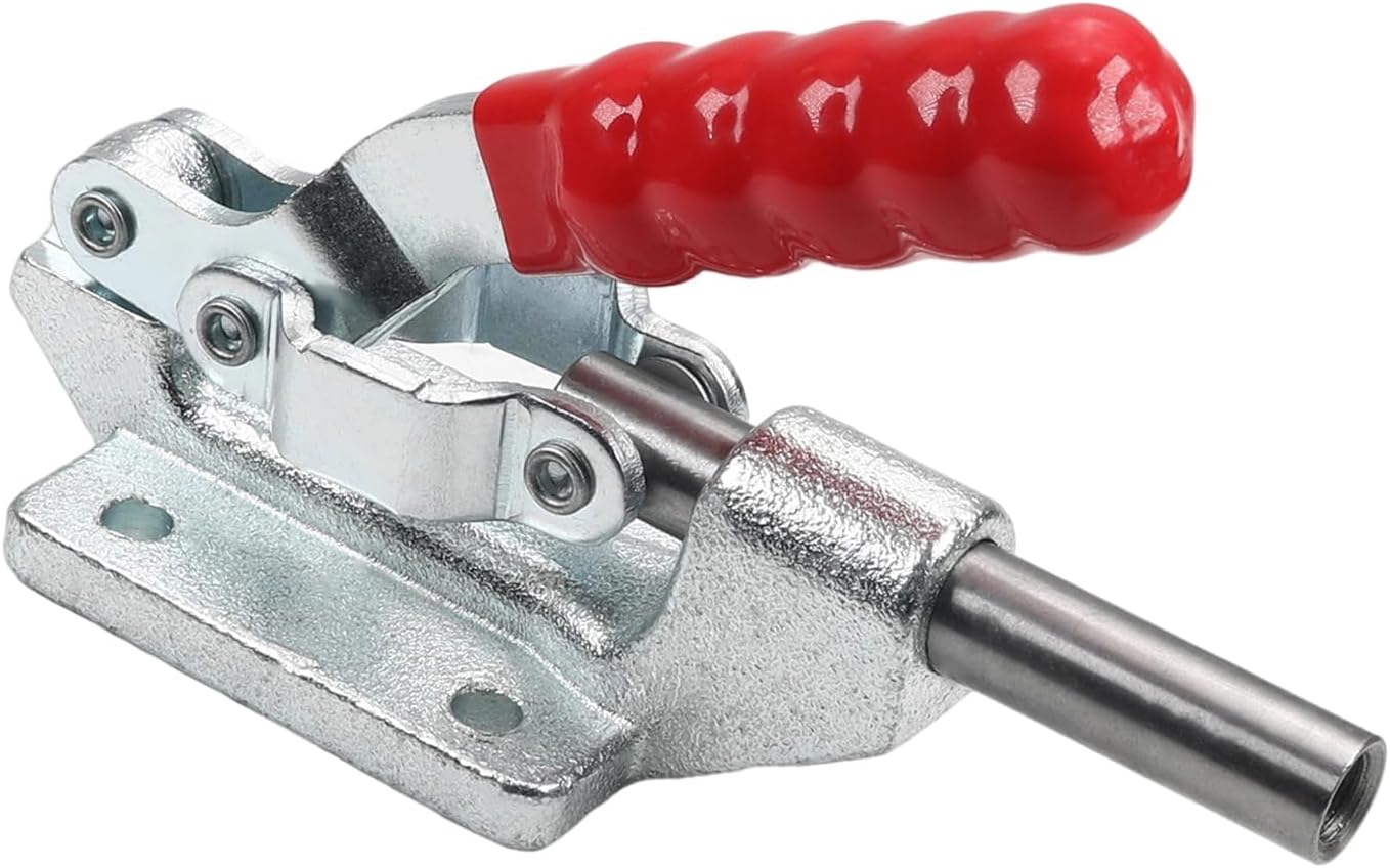 Wenheww 1Pc Toggle Clamp, 272kg/599LB Holding Capacity Pull Button Quick Release Push Pull Action Toggle Clamps, 31.8mm Stroke High Carbon Steel Blue Zinc Plated GH-36003 Adjustable Hand Tool