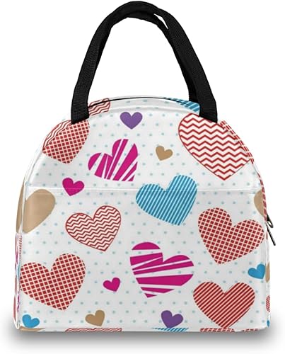 Miniatura 3 de Love Heart Lunch Tote Bag for Women Adult Men Abstract Insulated Lunch Box Small Leakproof Cute Lunchbox Cooler Bag Reusable Lunch Bag for Work