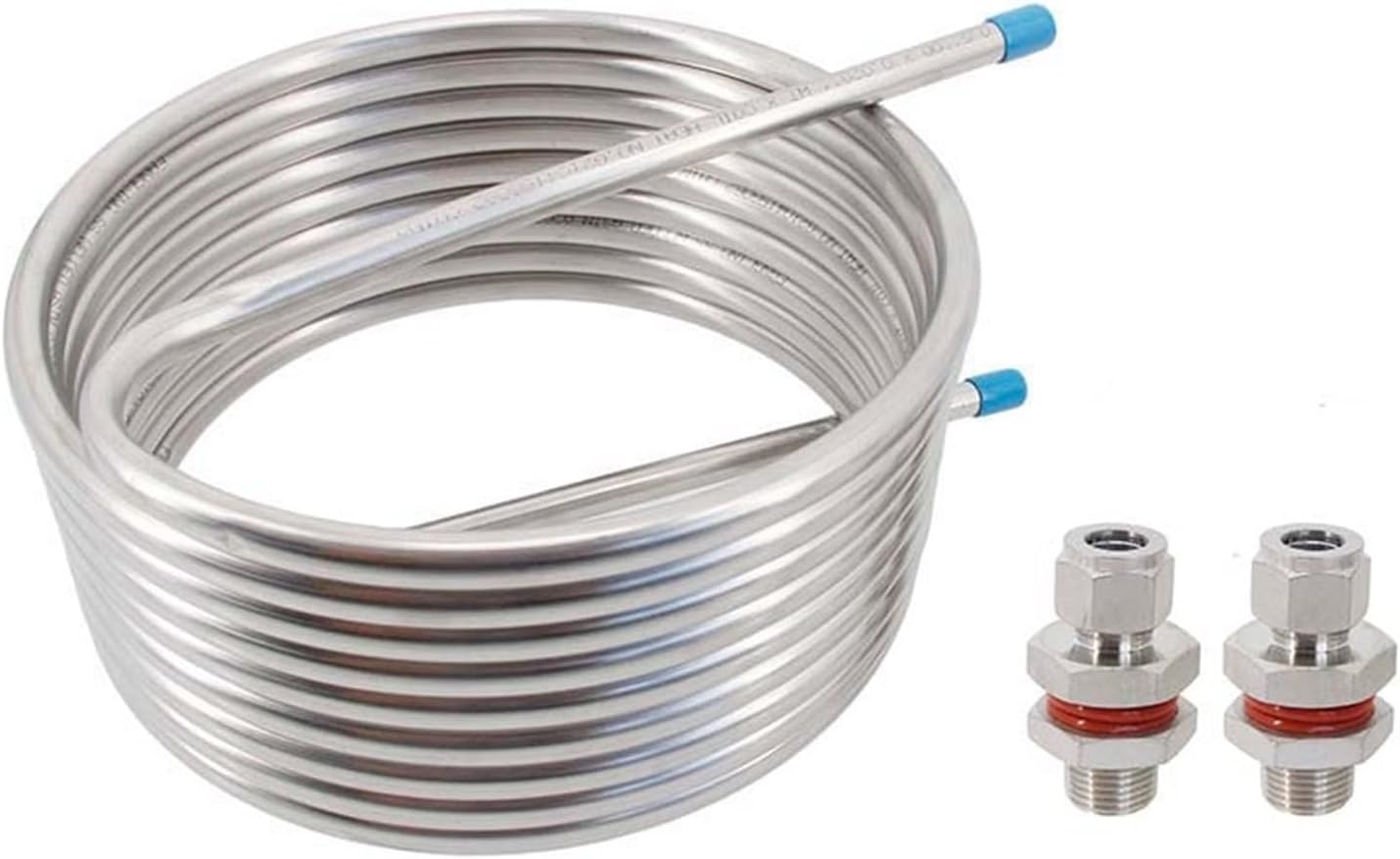 Plate Heat Exchanger Stainless Steel Heat Exchanger 25inch X 1/2inch Weldless Heat Exchange System Coil 304 Stainless Steel 1/2inch Tubing, 12inch Diameter For Floor Heating, Water Heating, Snow Melti