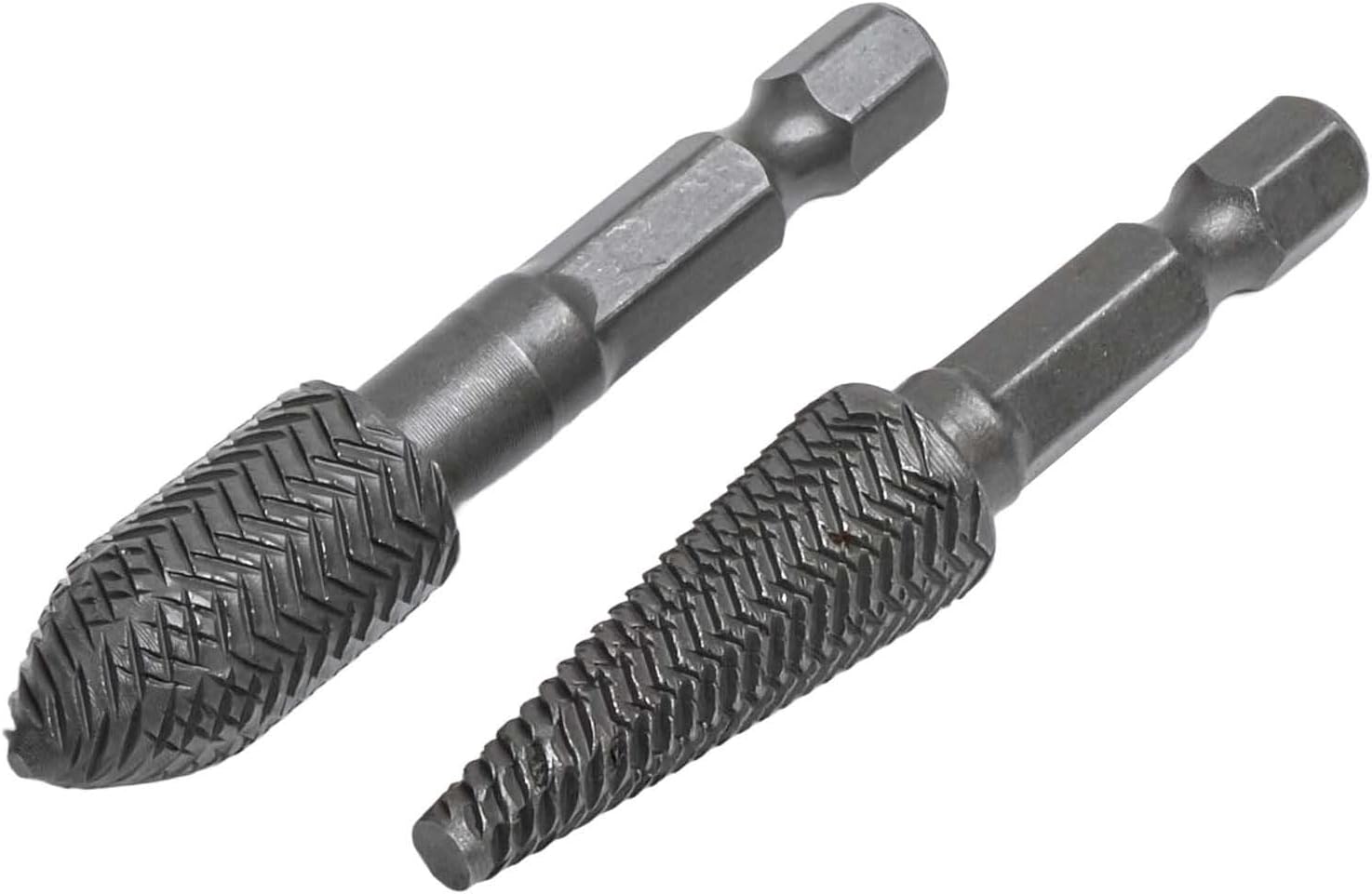 Hex Shank Rotary Steel File for Grinding, Milling and Shaping Metal - 6.35mm (1/4") Heat Treated Carbon Steel Burrs - 5 Pack