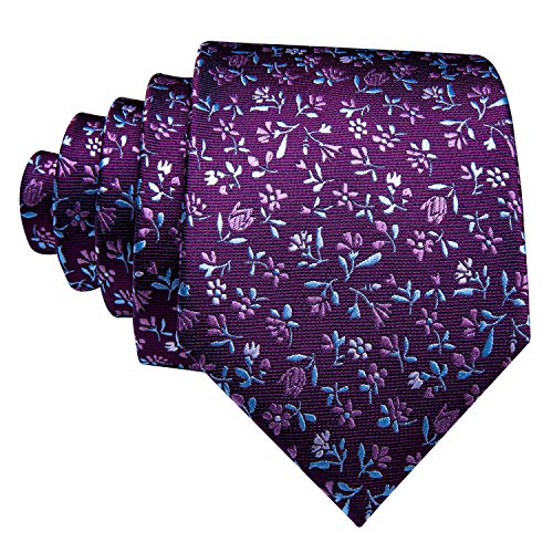 Image of Barry.Wang Ties for Men Silk Tie Sets Polka Dot Woven Necktie Pocket Square Cufflinks Business Wedding
