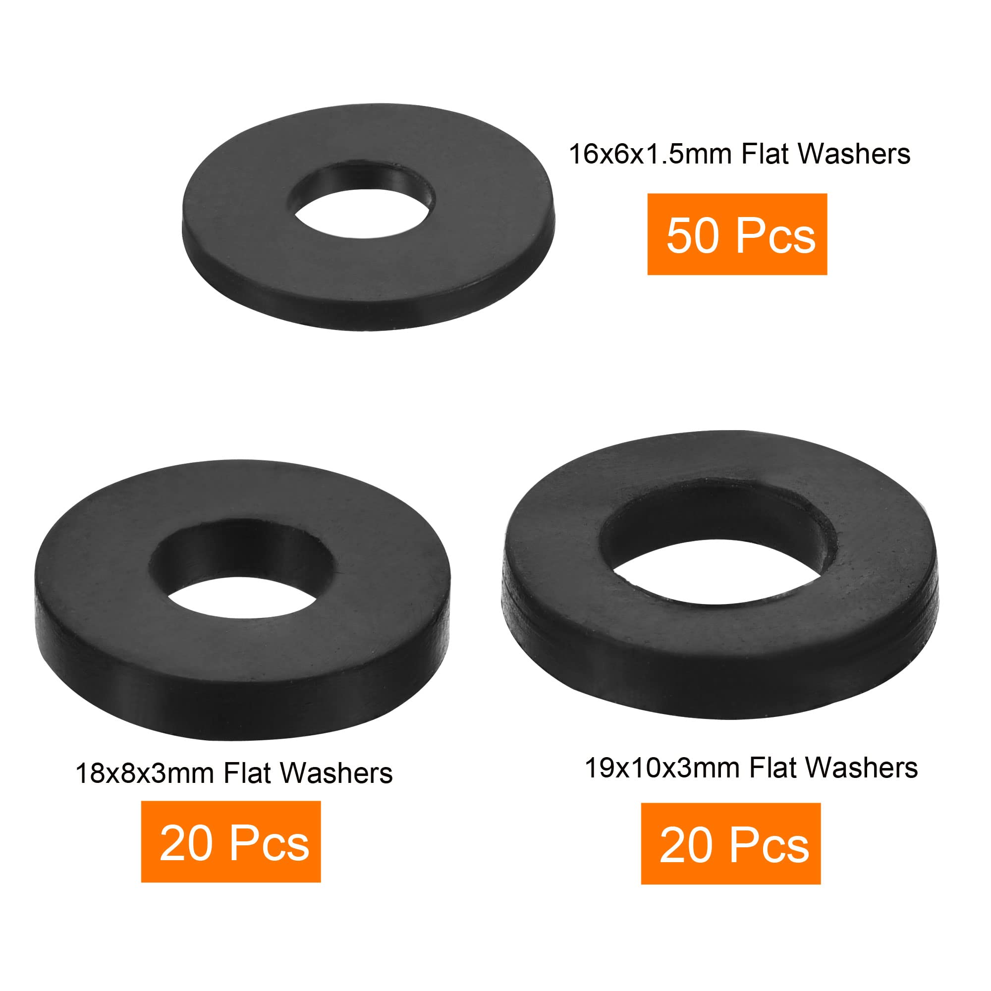 TOP-VIGOR 20Pcs Rubber Flat Washers, 9mm OD 4mm ID 1.2mm Thickness Heavy Duty Black Rubber Grommet Vibration Damping Pads Sealing Gasket Washers For - View #5