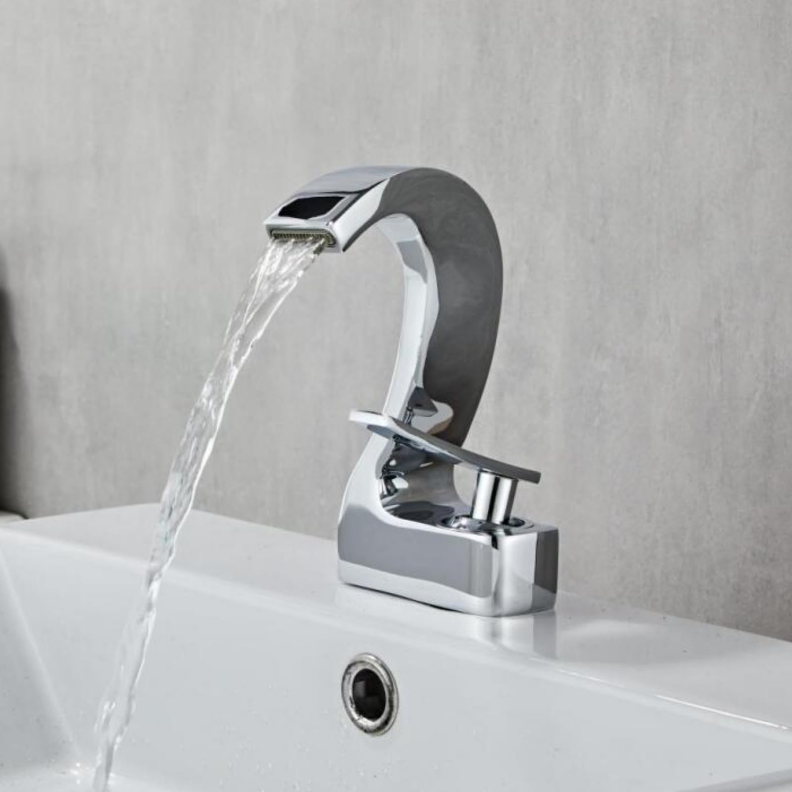 JNTFNE Sink Faucet Bathroom Hot and Cold Gold Single Lever Basin Water Mixer Tap Brass White (chrome)