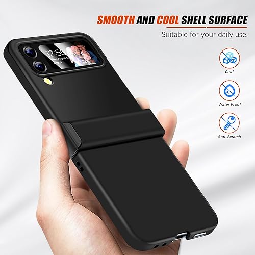 Miniatura 2 de Funda para Samsung Galaxy Z Flip 3 con protección de bisagra, cubierta protectora de cuerpo completo, policarbonato duro, ultra delgada,