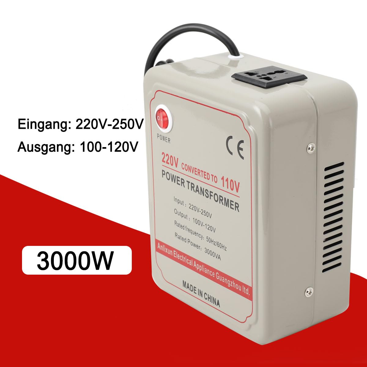 Trasformatore di Tensione da 3000 W, 220 V a 110 V, Convertitore Step-Down, Convertitore di Tensione, 3000 VA Step Down