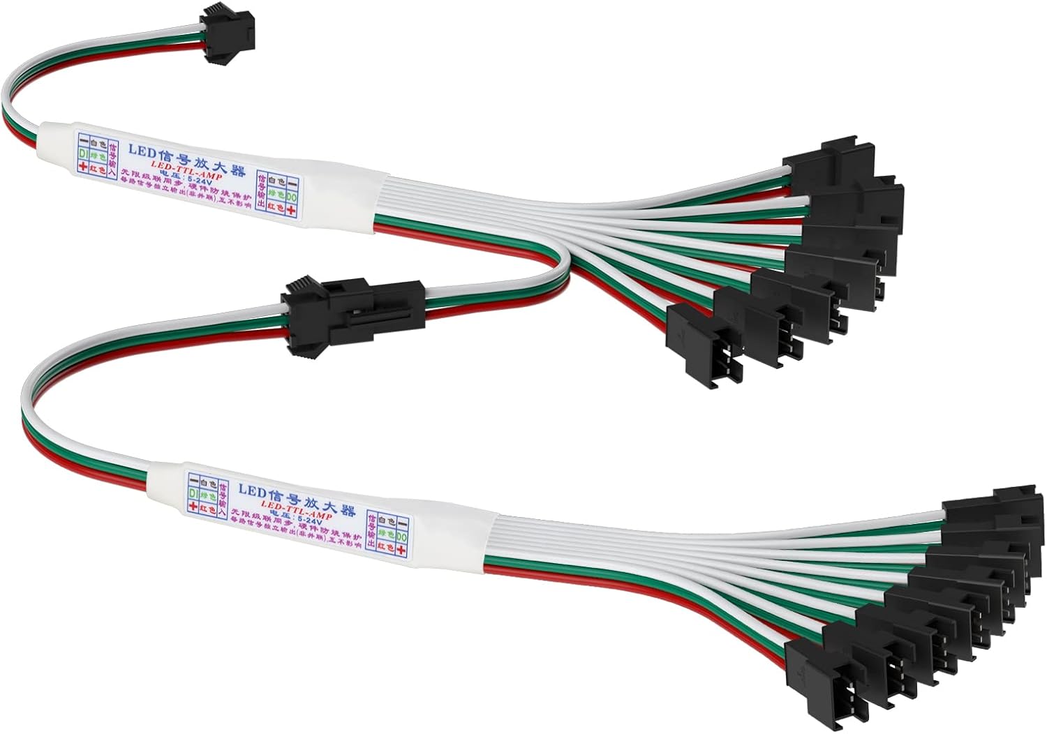 BTF-LIGHTING WS2812B WS2811 16703 SK6812 WS2814 IC etc 3PIN TTL Amplifier 1 to 8 Support 3PIN Addressable LED Strip,Fairy String,Matrix Panel,Module etc DC5V DC12V DC24V