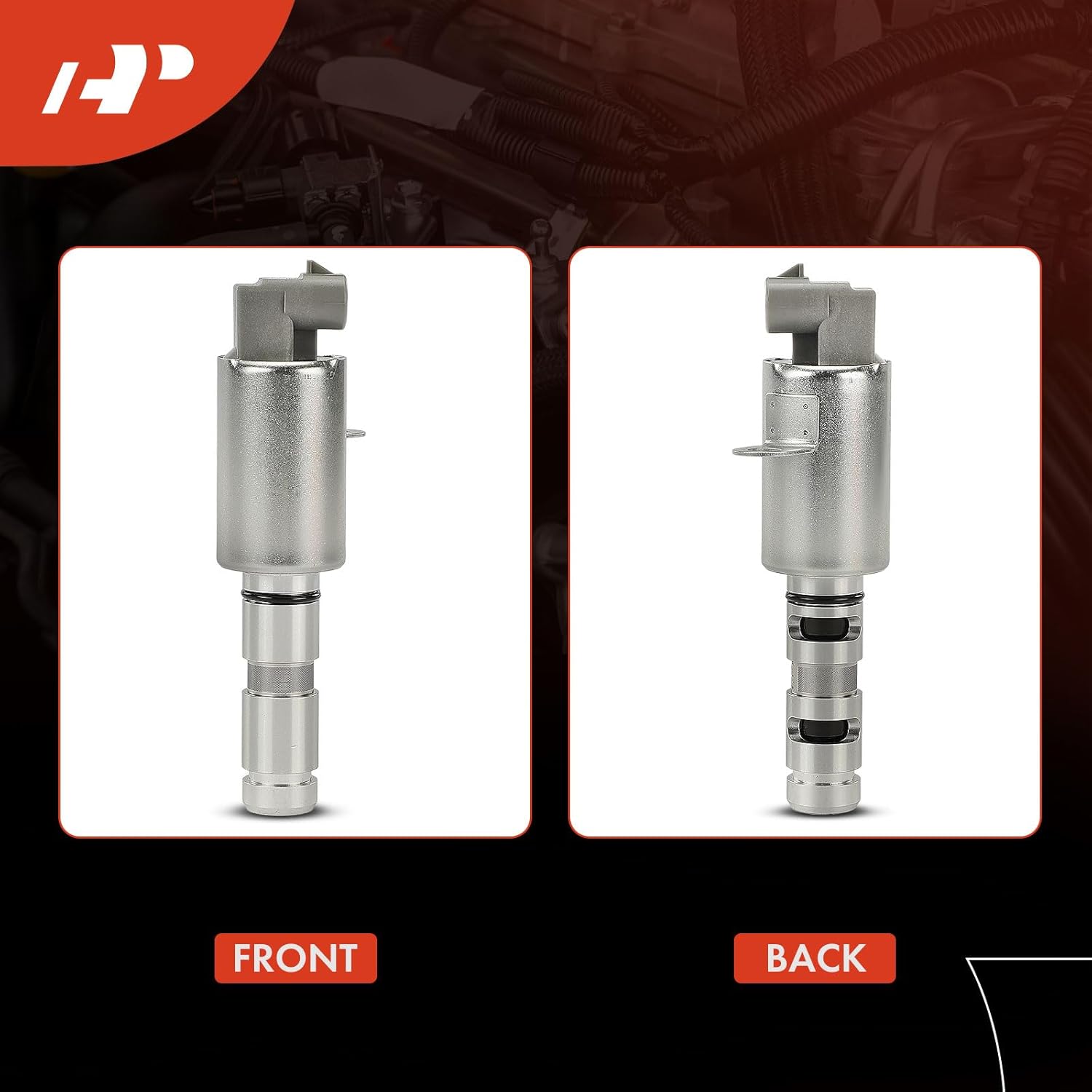 A-Premium 2-PC Left and Right Engine Variable Valve Timing (VVT) Solenoid Compatible with Hyundai Santa Fe 2006-2009 & Kia Optima/Magentis 2006-2010, Rondo 2007-2010, 2.7L
