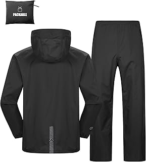 Sponsored You’re seeing this ad based on the product’s relevance to your search query.Learn more about this advertisement Men's & Women's Rain Suit Reflective Waterproof Packable Rain Jacket + Rain Trousers Outdoor Rain Clothing Windproof Rain Set Lightweight Rain Suit for Cycling