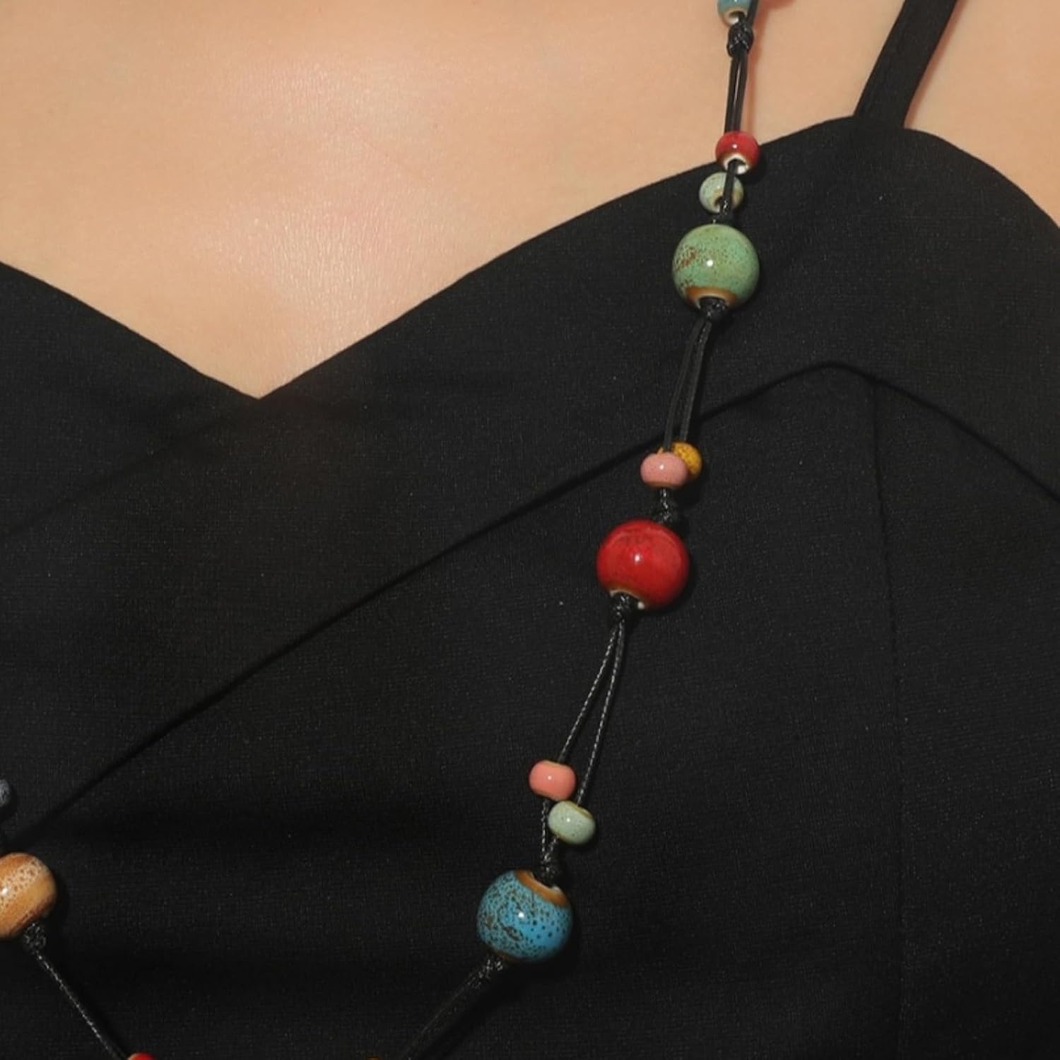 Colorful Beaded Necklace Layered Long Necklaces for Women Boho Statement 2025 Jewelry Festival Beach Prom Vacation Outfits Accessories Party Birthday Gifts