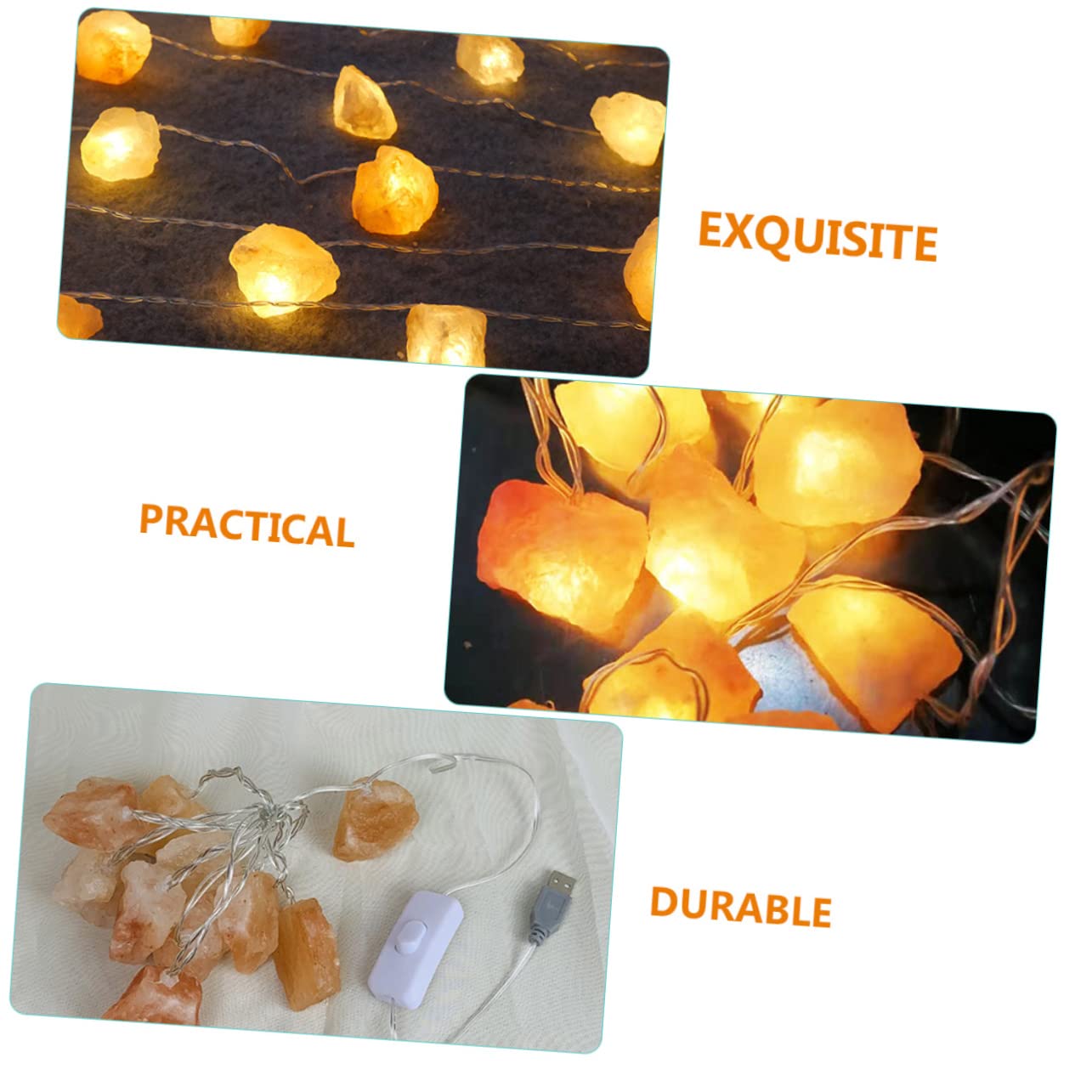 Cadena LED de Luces USB de Lámpara de Sal Decorativas 10