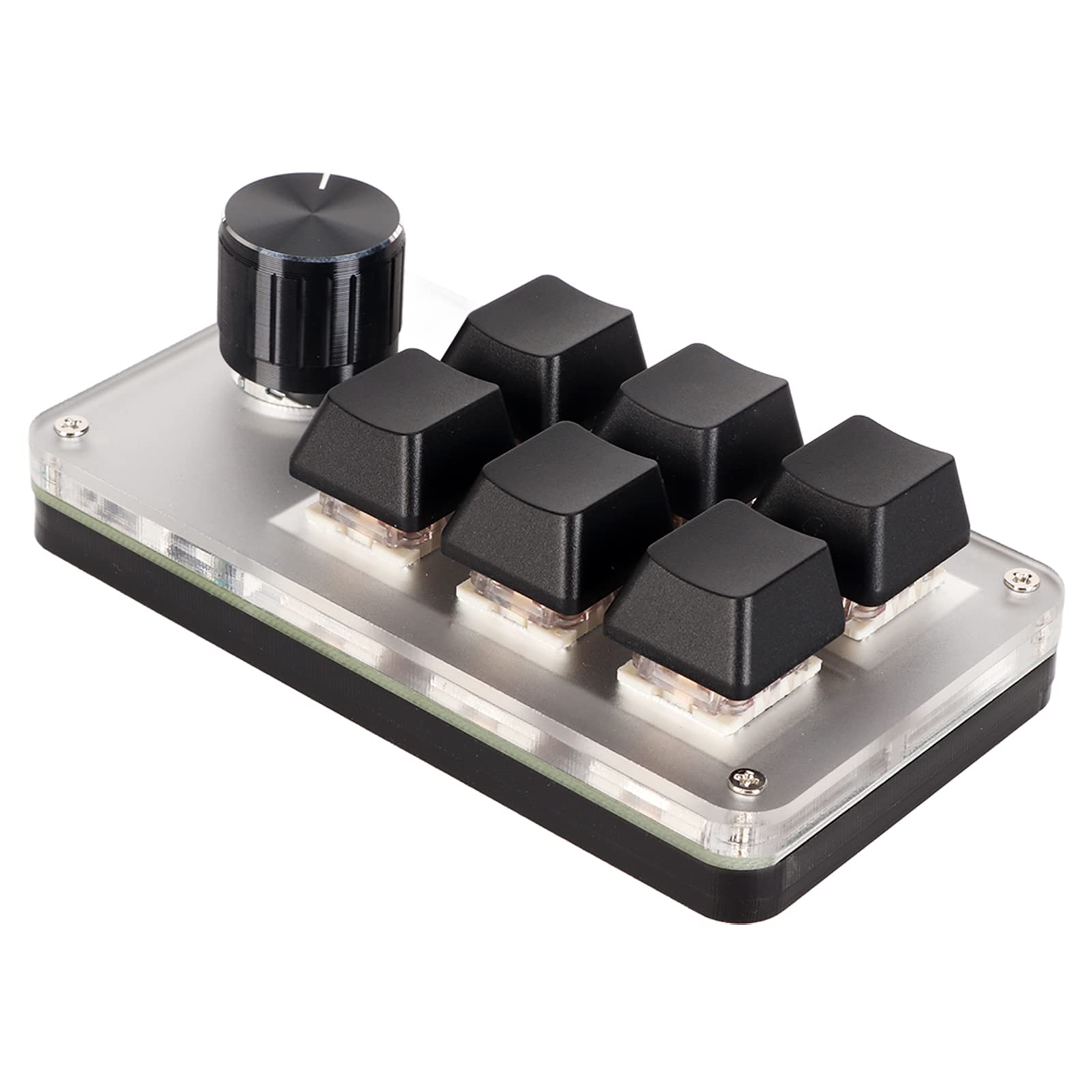 XUMIUZIY Teclado Macro programable, Teclado Macro mecánico para Juegos con perillas Personalizadas,Interruptor Rojo,Teclado Macro para una Mano,Mini Teclado OSU con Cable USB para PC (6