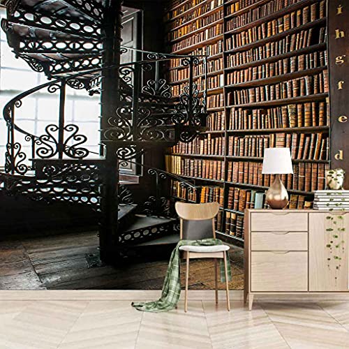 Papier Peint Bibliothèque 3D Murale Auto-adhésif 350x256 cm