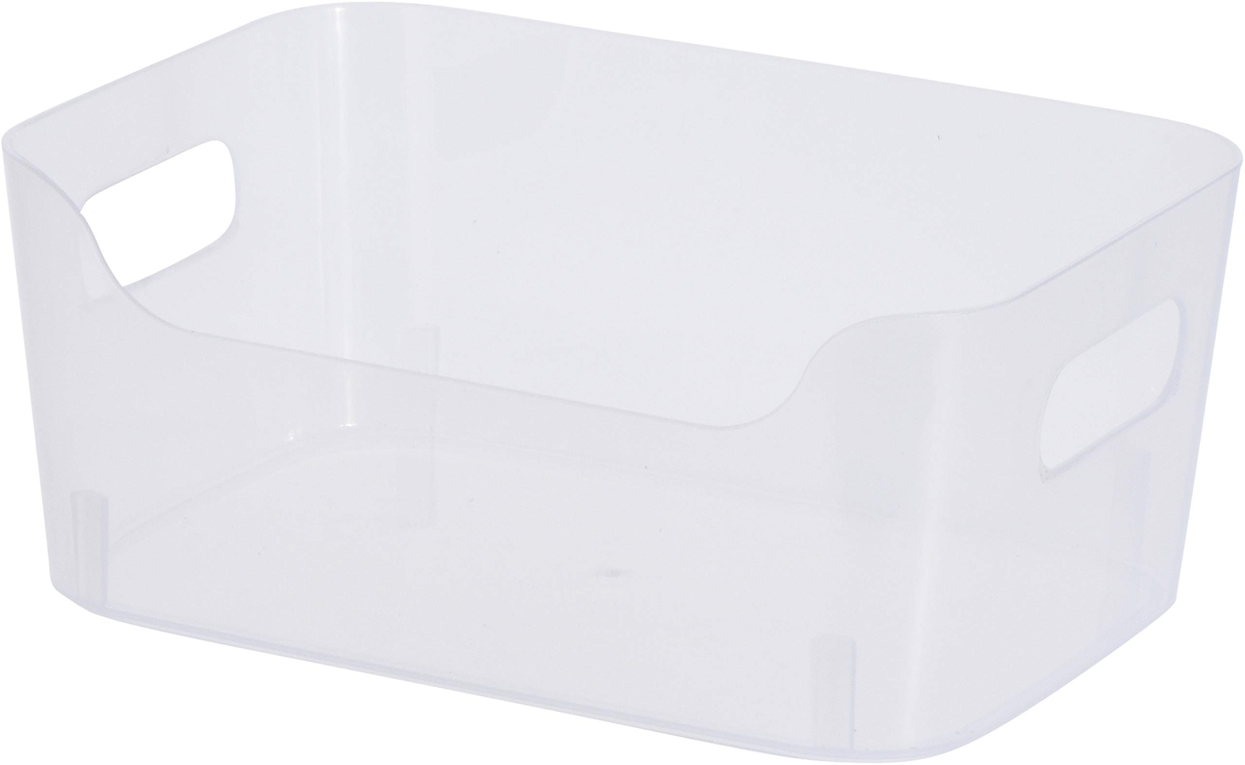 Muddy Hands Clear Plastic Storage Basket Handy Organiser Tidy Box (4, Mini)