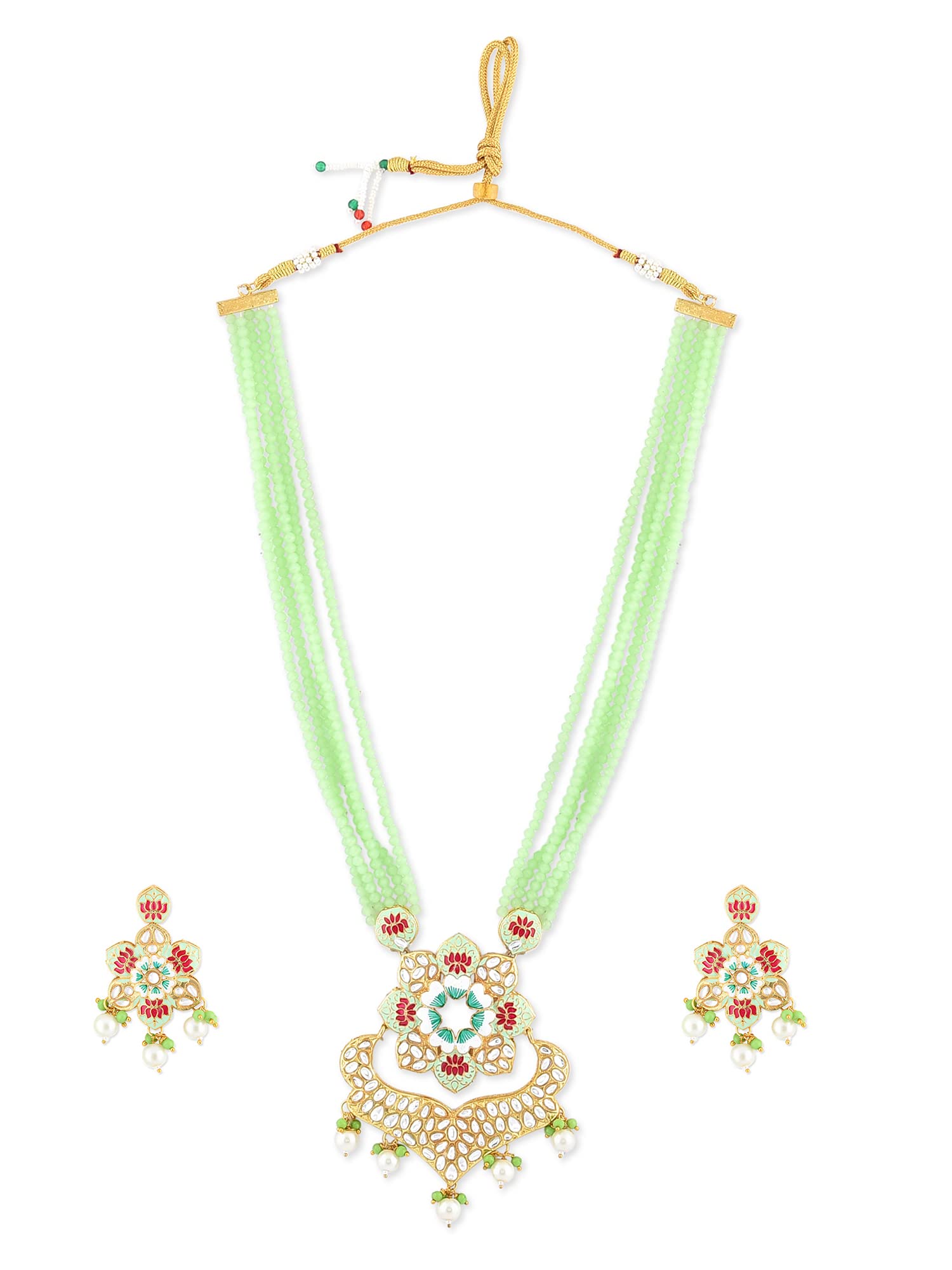 ZAVERI PEARLS Multicolor meenakari Multistrand crystal Necklace & Earring Set For Women-ZPFK11540 (B09NMBGMBT) Amazon Price History, Amazon Price Tracker