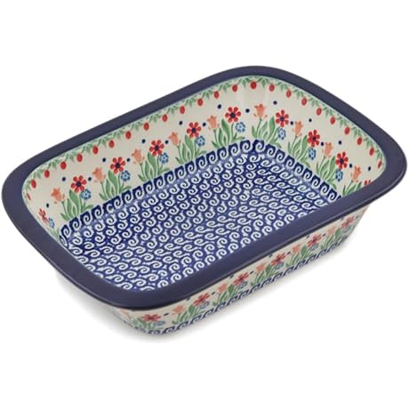 Genuine Boleslawiec Polish Pottery 12" Rectangular Baker, Handcrafted in Poland by Ceramika Artystyczna