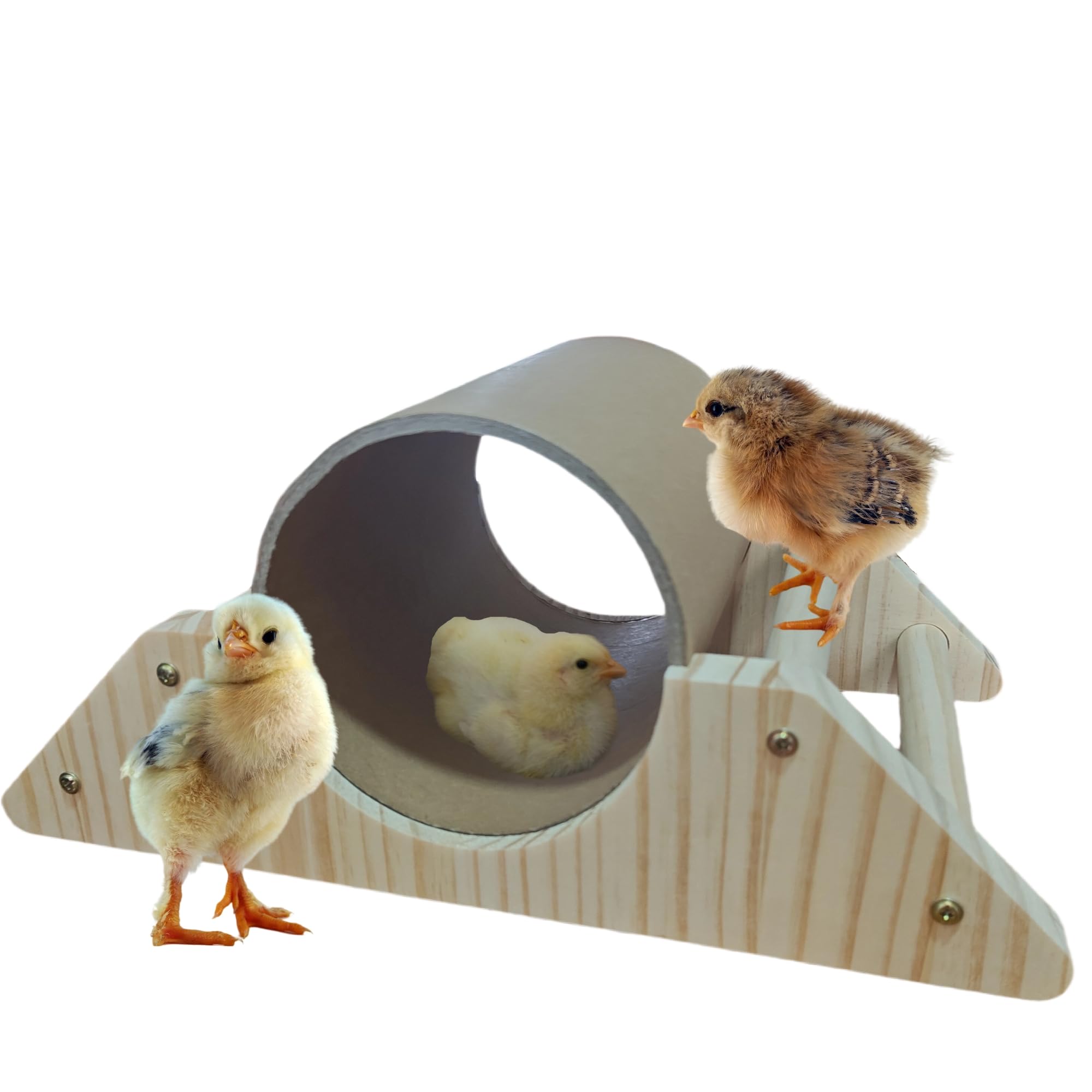 Pine Chick Perch with Hiding Tunnel?Strong Chick Play Gym Roosting Bar,Chicken Toys of Coop Accessories and Brooder, Training Perch Toys for Bird, Parrot,Hamster,Pet Rats,Duck