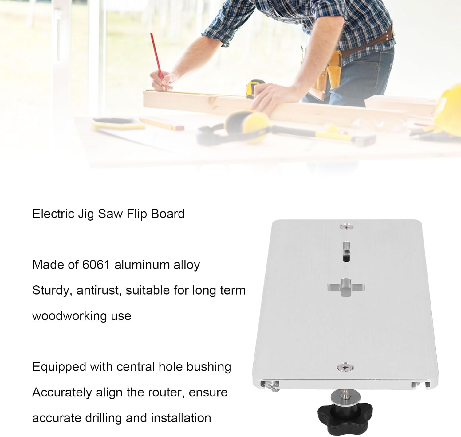 Electric Jig Saw Flip Board Aluminum Alloy Router Table Insert Plate for Woodworking