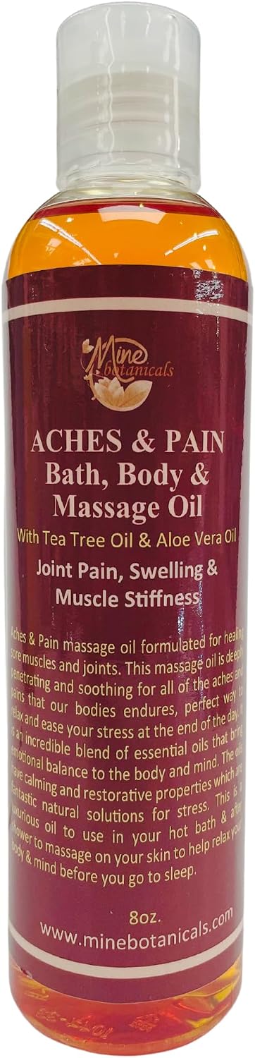 Mine Botanicals Aches & Pain Bath, Body & Massage Oil 8oz