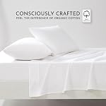 Linen Closet Coton de luxe 300 Nombre de fils de coton biologique 4-Piece Ensemble de feuilles, Roi, Blanc arctique
