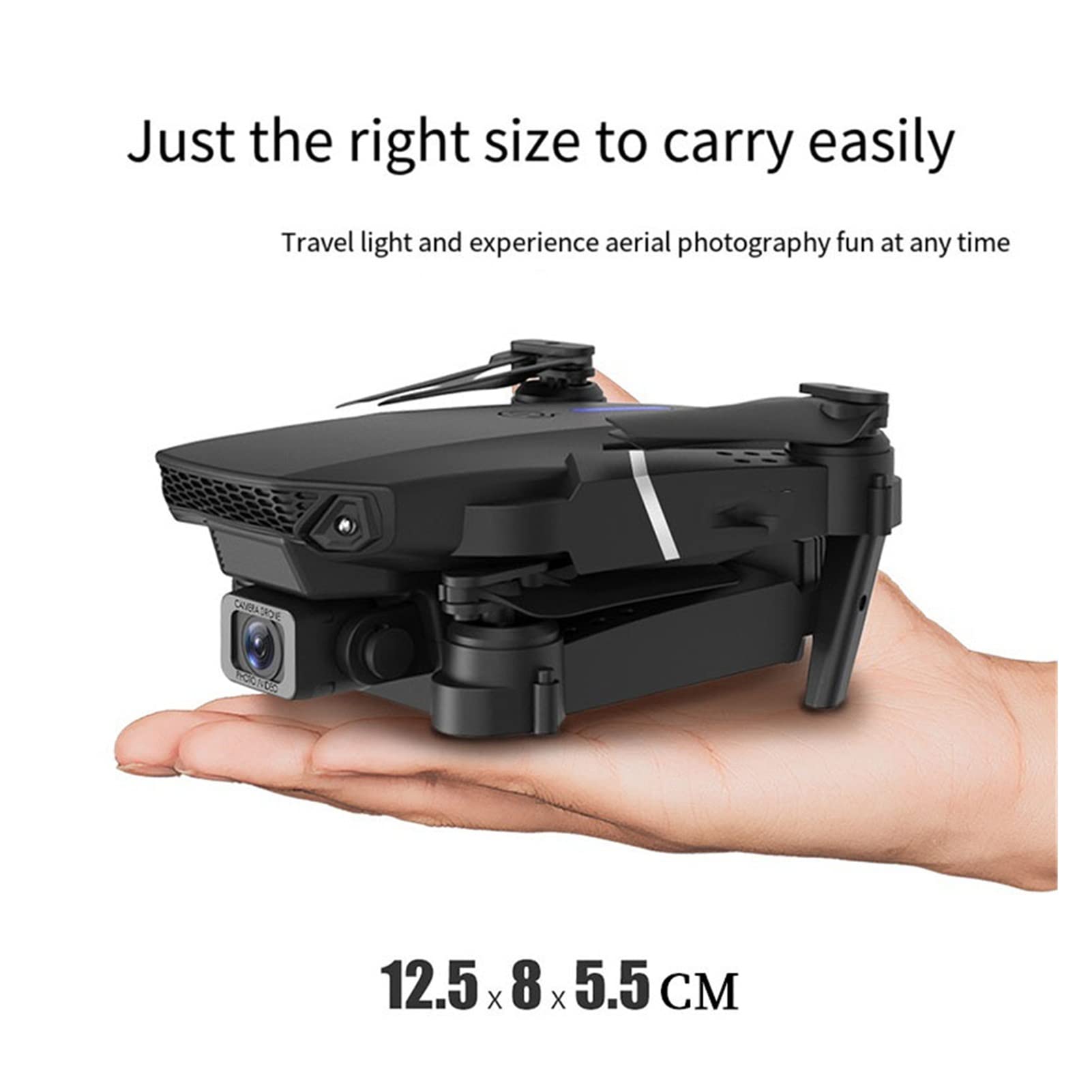 Drone Mini Drone 4K Professional HD Dual Camera 1080P WiFi FPV Fotografia lotnicza Helikopter Składany quadcopter Drone Toy (Kolor : 4K HD Rozmiar : 1) (Podwójny aparat 1)