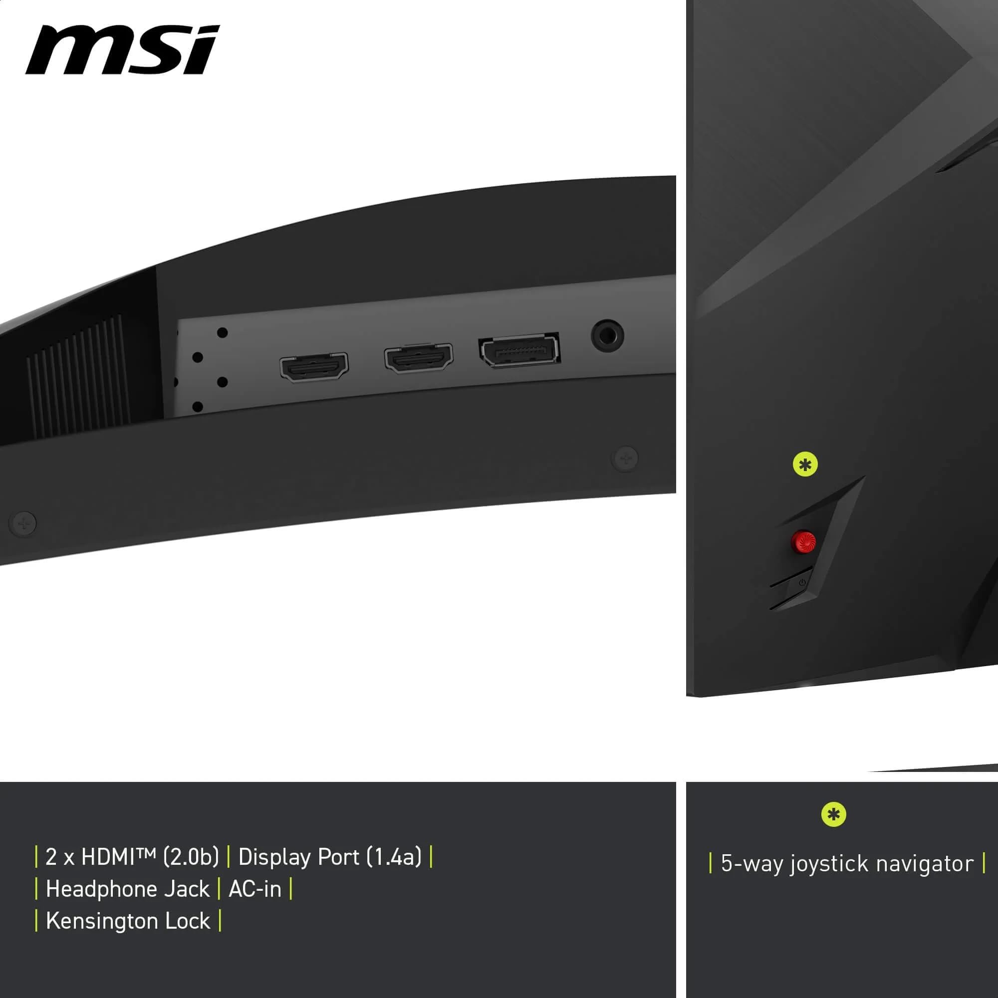 MSI MAG 321CQF E18 Écran Gaming incurvé 31.5" WQHD | Dalle Rapid VA 2560x1440, 180Hz, 0,5ms, courbure 1500R, compatible VESA, HDMI, DisplayPort, AMD FreeSync™