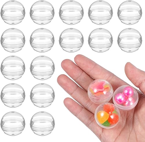 Miniatura 6 de COHEALI Cápsulas redondas pequeñas y translúcidas: 200 unidades de máquinas expendedoras de 1.1 pulgadas, envases vacíos de plástico para máquina de