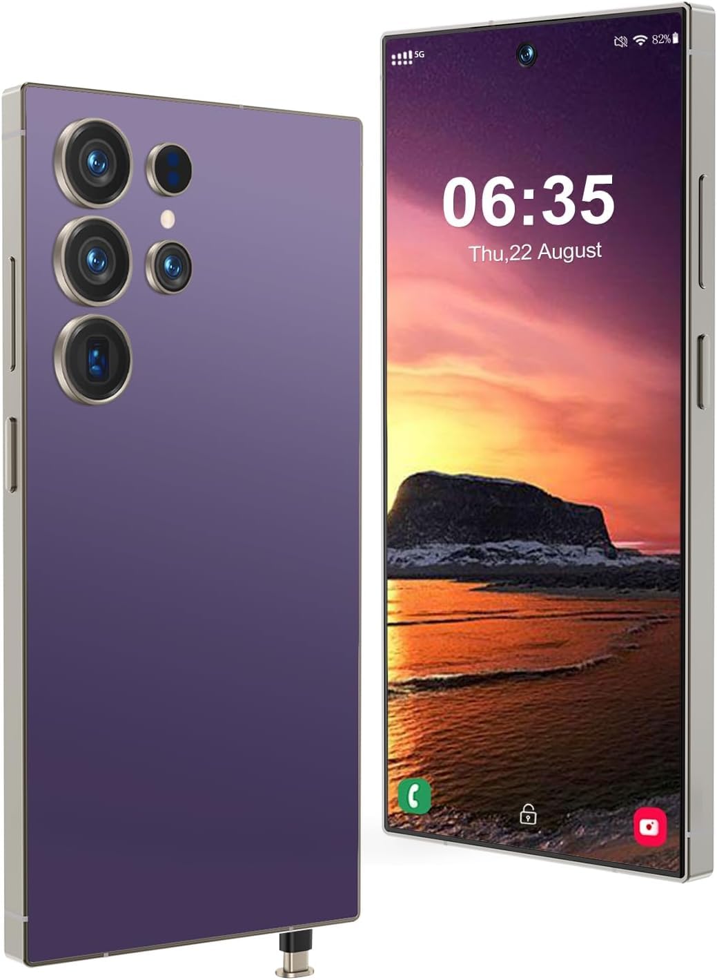 I25 Ultra Unlocked Smartphone, 12+512GB Android 13.0 Smartphone Unlocked Cell Phones, 6.99" HD Screen Battery 7000mAH with Build-in Pen/Face ID/Fingerprint Lock/Dual SIM 5G Phone (Purple)