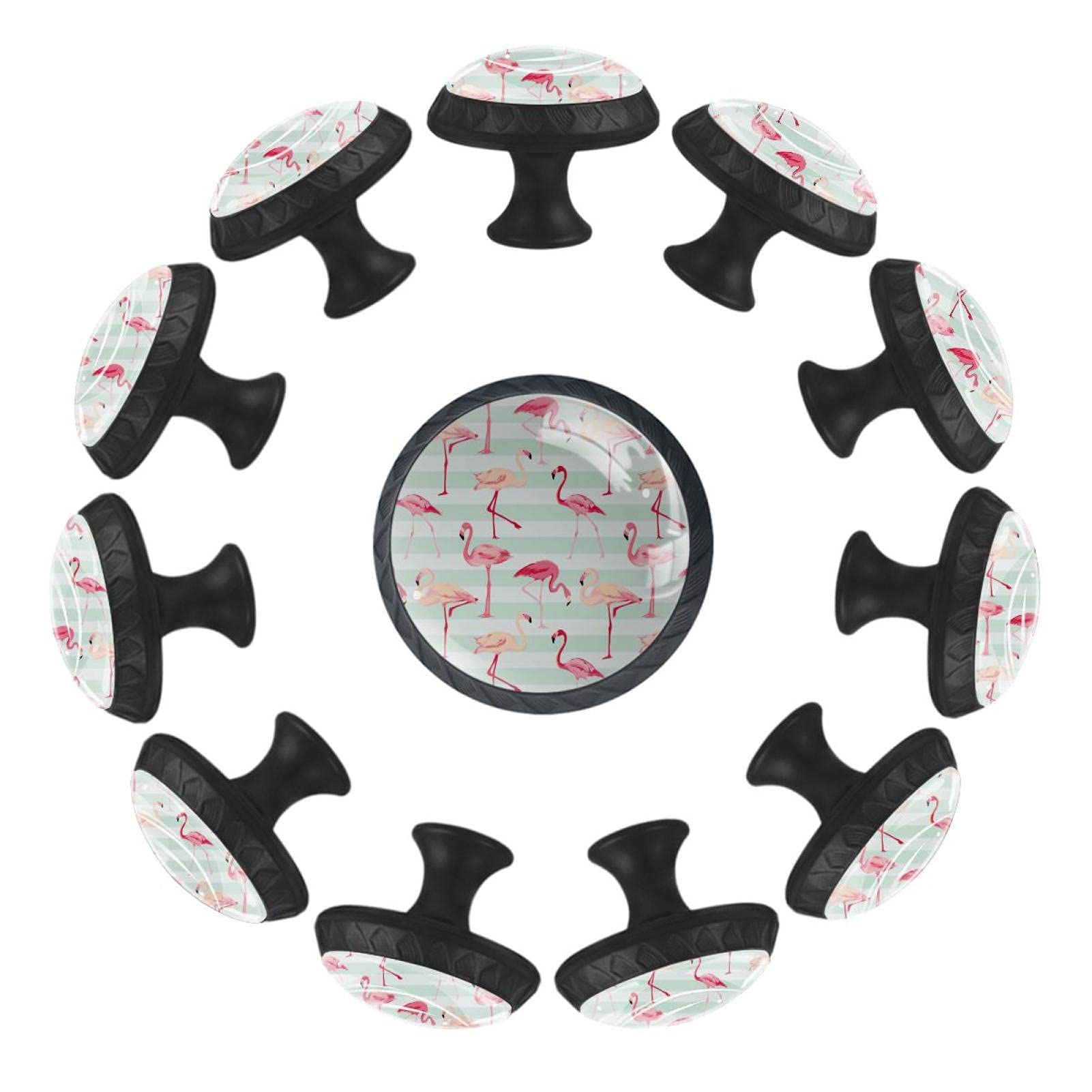 Boutons de tiroir 35 mm Walking Flamingo pour meuble de chambre, crèche et salle de jeux
