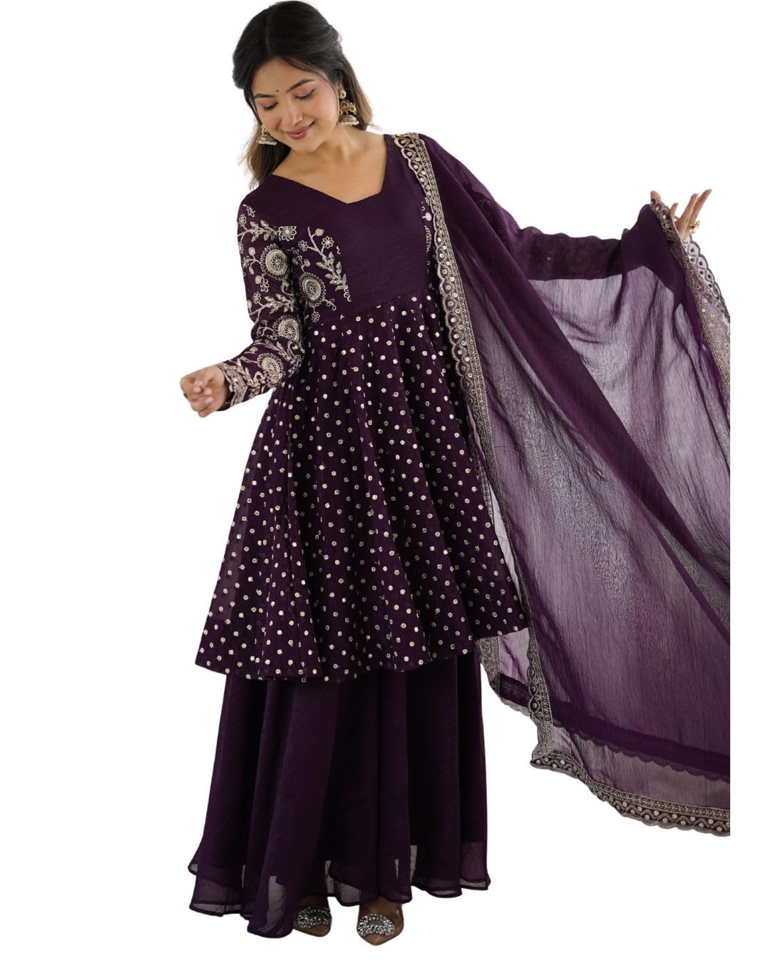 JIYA'S Collection Women’s Crunchy Silk Embroidered Kurta Sharara Set with Dupatta | Fully Stitched Ethnic Wear - Review, Price and Buying Guide